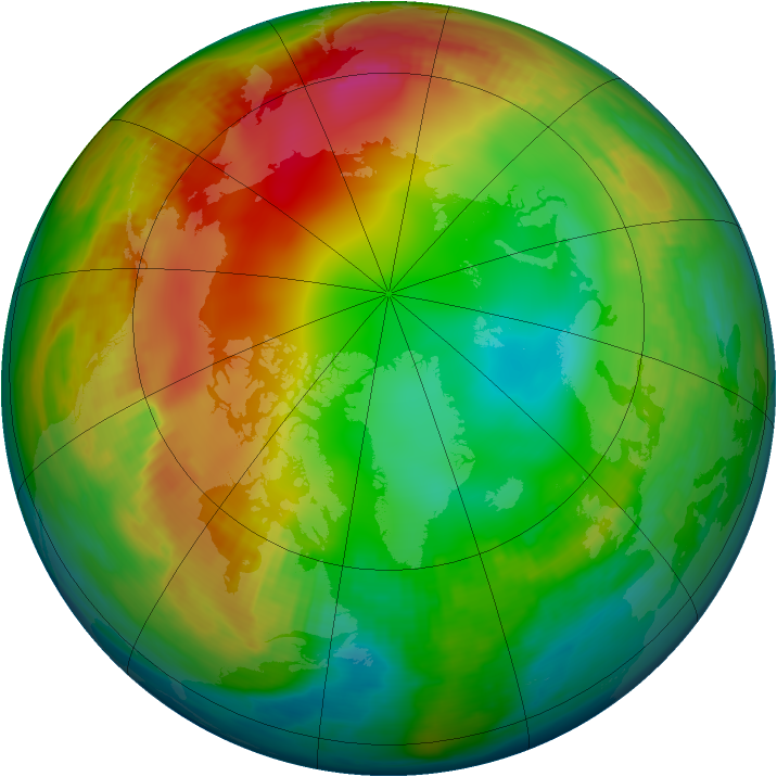 Arctic ozone map for 05 January 1982